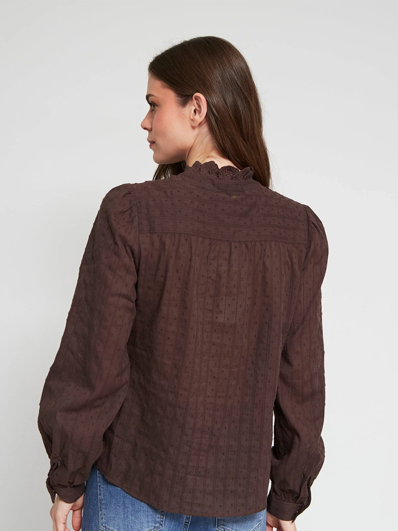 BLUSA MUJER TATIENNE ALGODÓN CUELLO ALTO MANGA LARGA - 3