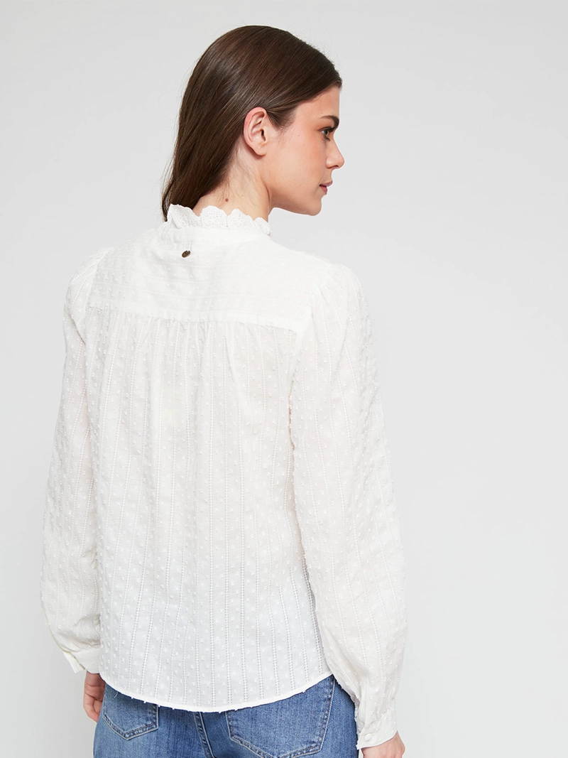 BLUSA MUJER TATIENNE ALGODÓN CUELLO ALTO MANGA LARGA - 3