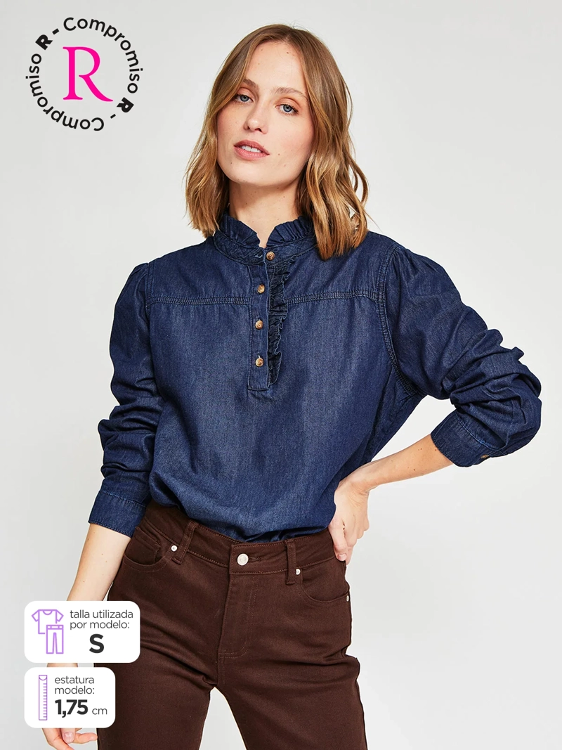 BLUSA MUJER MARQUIS ALGODÓN DENIM - 1