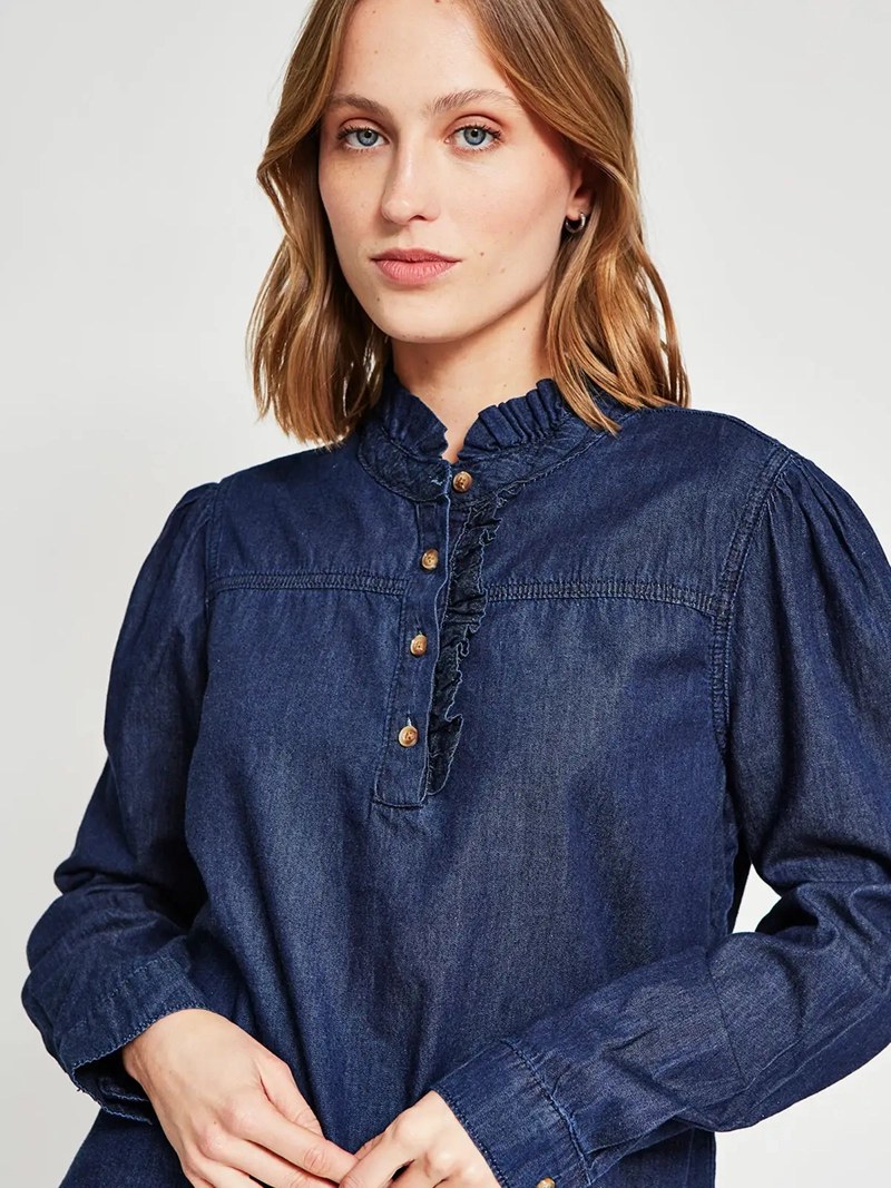 BLUSA MUJER MARQUIS ALGODÓN DENIM - 4