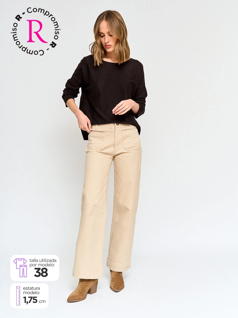 PANTALÓN MUJER TATIENNE ALGODÓN WIDE LEG - 1