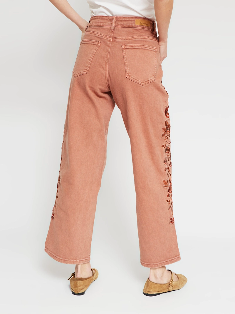 PANTALÓN MUJER TATIENNE ALGODÓN BARREL BORDADO - 3
