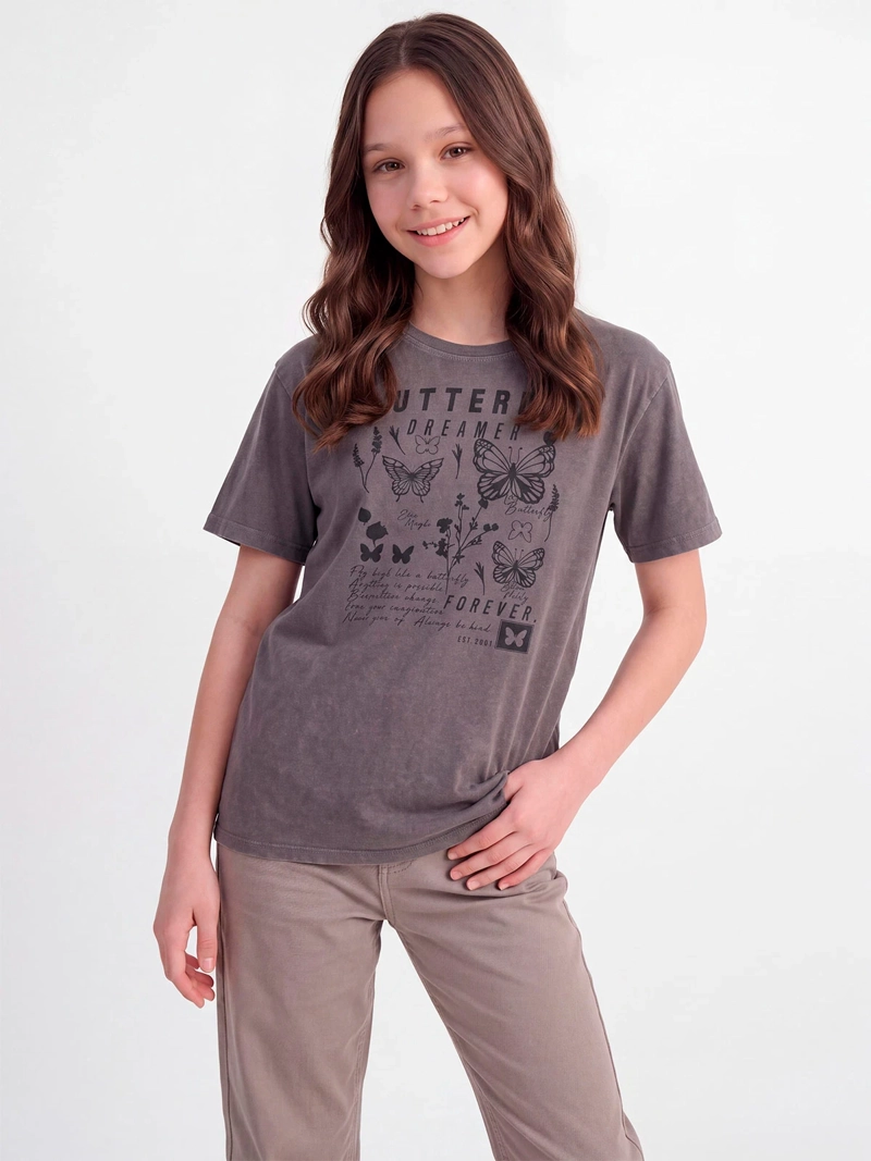 POLERA NIÑA INDEX TEEN ALGODÓN MANGA CORTA OVERSIZE - 1