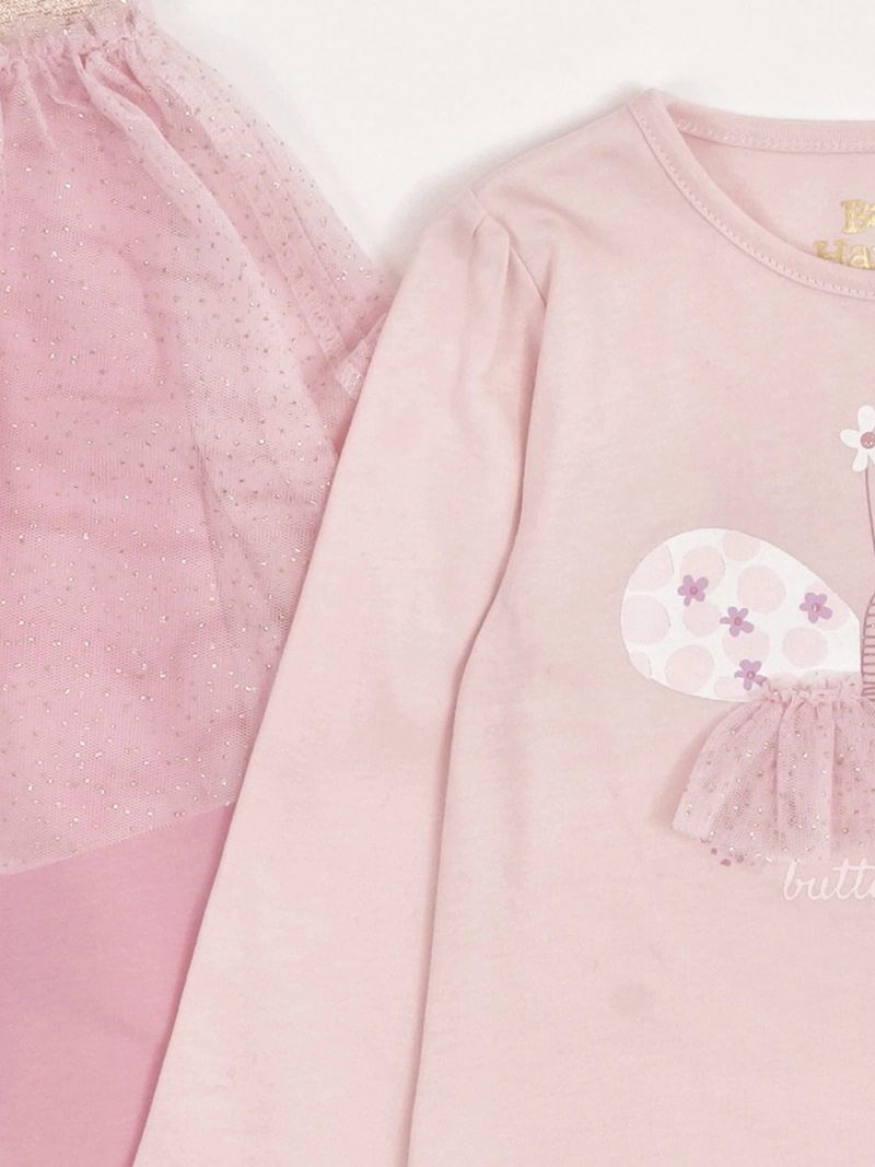 CONJUNTO POLERA + CALZA NIÑA BABY HARVEST ALGODÓN  - 5