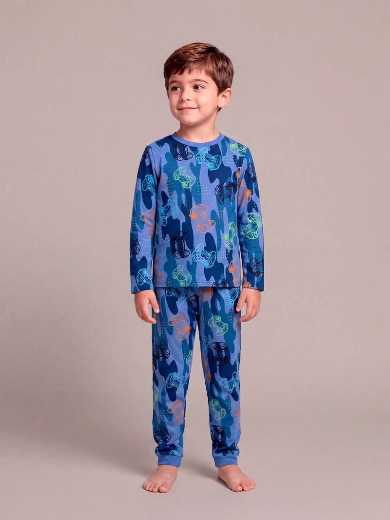 PIJAMA NIÑO HARVEST ALGODÓN LARGO - 1