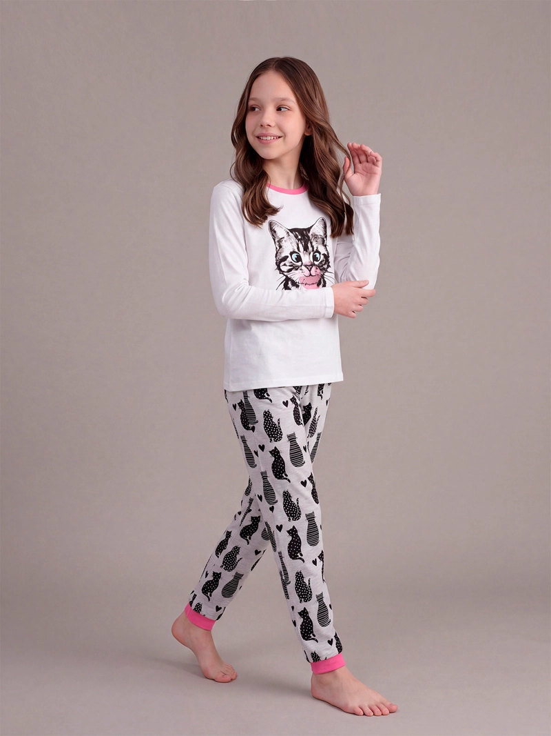 PIJAMA NIÑA INDEX TEEN ALGODÓN LARGO - 1