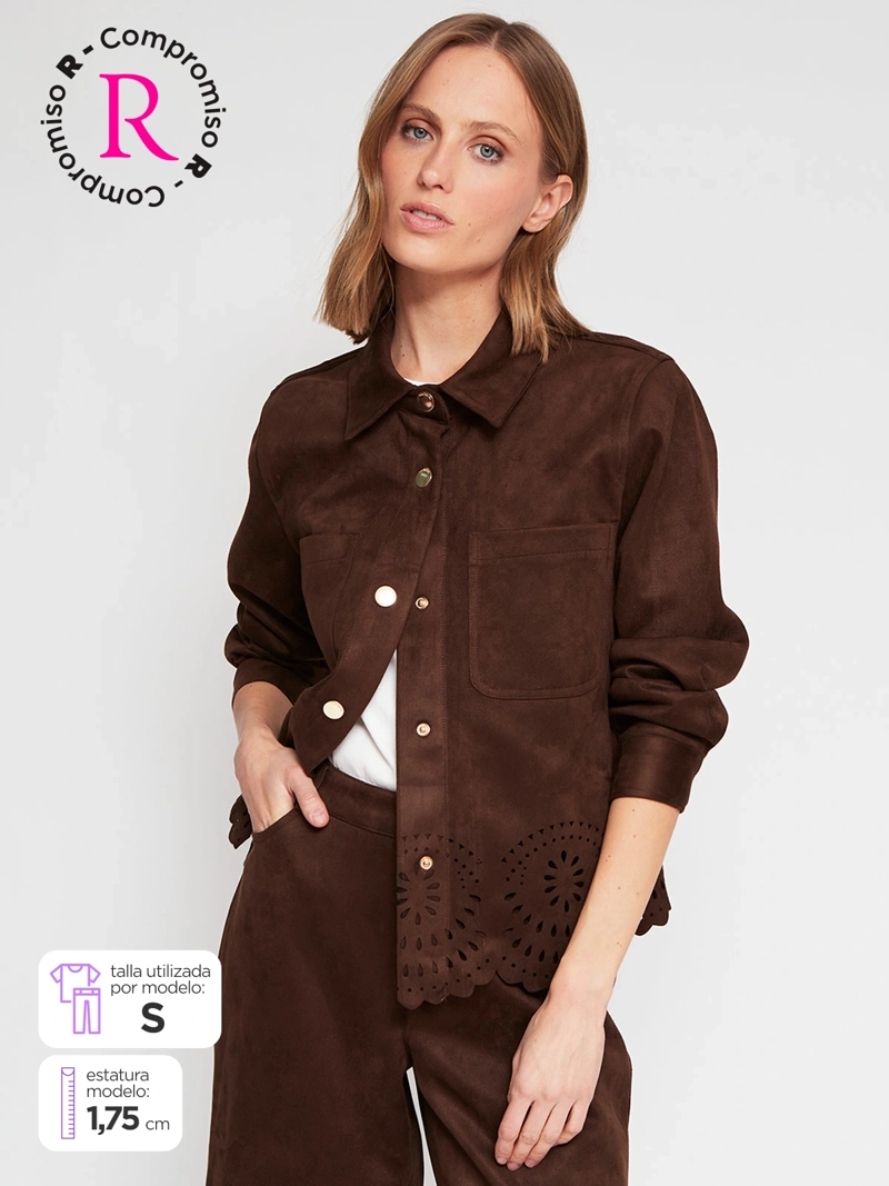 CHAQUETA MUJER CACHAREL TIPO GAMUZA - 1
