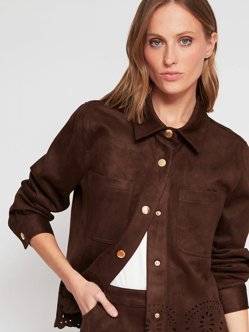 CHAQUETA MUJER CACHAREL TIPO GAMUZA - 4
