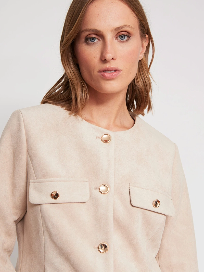 CHAQUETA MUJER CACHAREL TIPO GAMUZA - 4
