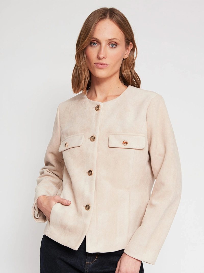 CHAQUETA MUJER CACHAREL TIPO GAMUZA - 2