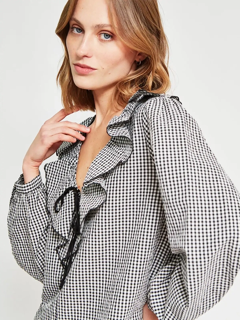 BLUSA MUJER MARQUIS ALGODÓN CUADRILLÉ - 4