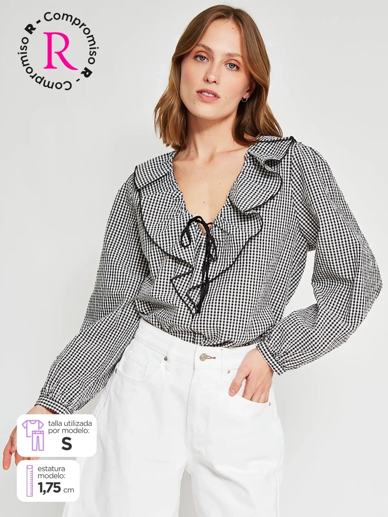 BLUSA MUJER MARQUIS ALGODÓN CUADRILLÉ - 1