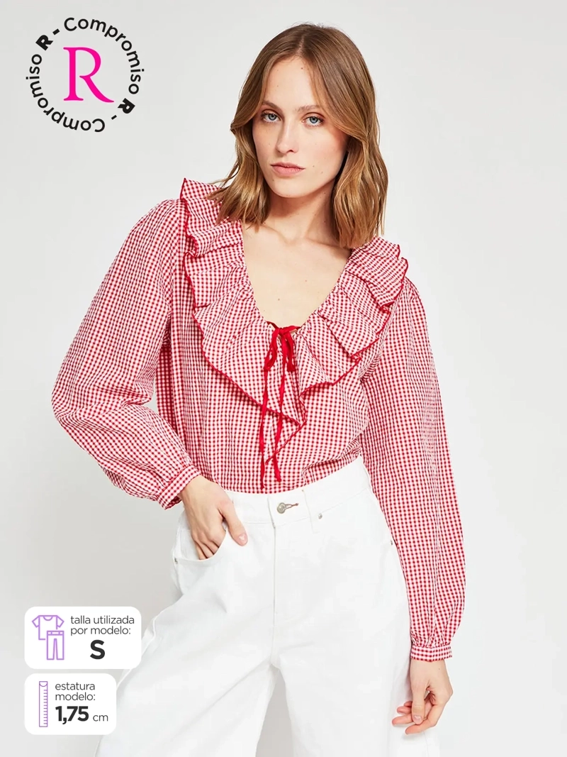 BLUSA MUJER MARQUIS ALGODÓN CUADRILLÉ - 1