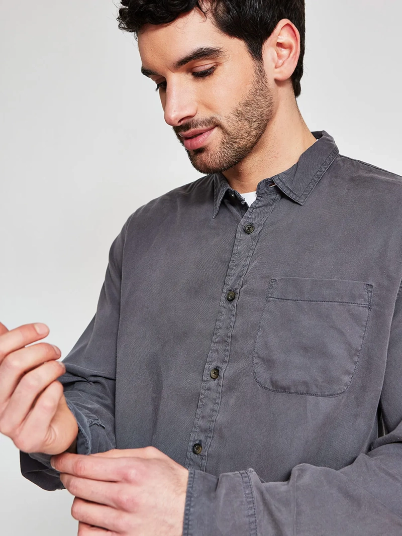 CAMISA HOMBRE BARBADOS MANGA LARGA LISA - 3