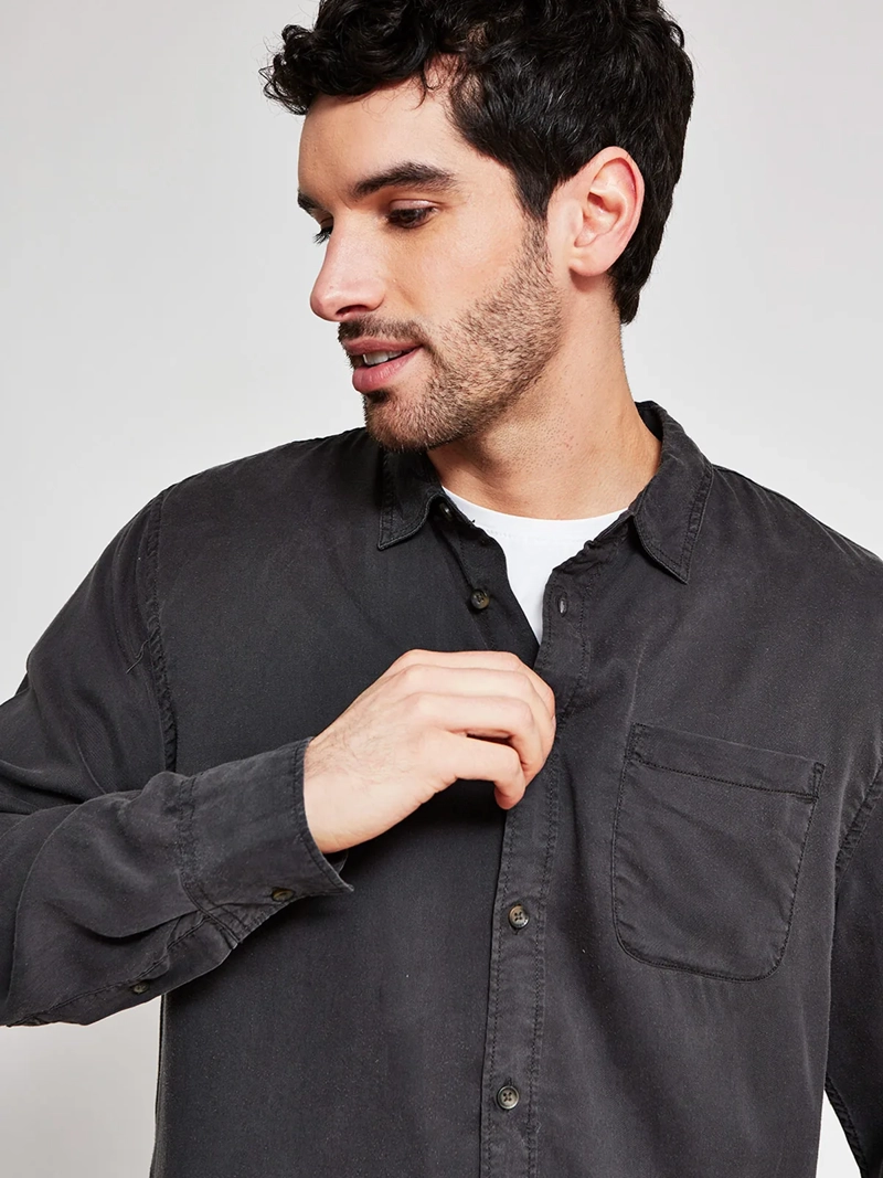 CAMISA HOMBRE BARBADOS MANGA LARGA LISA - 3