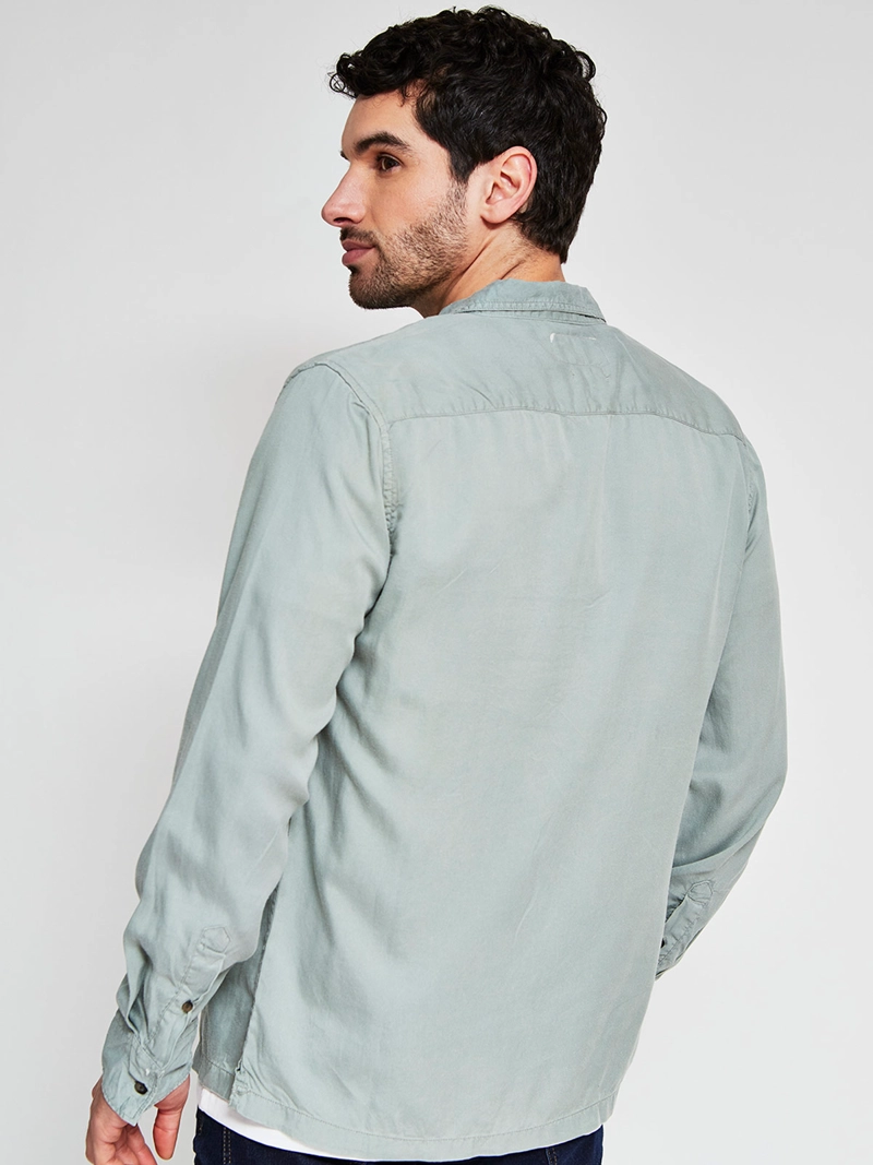 CAMISA HOMBRE BARBADOS MANGA LARGA LISA - 2