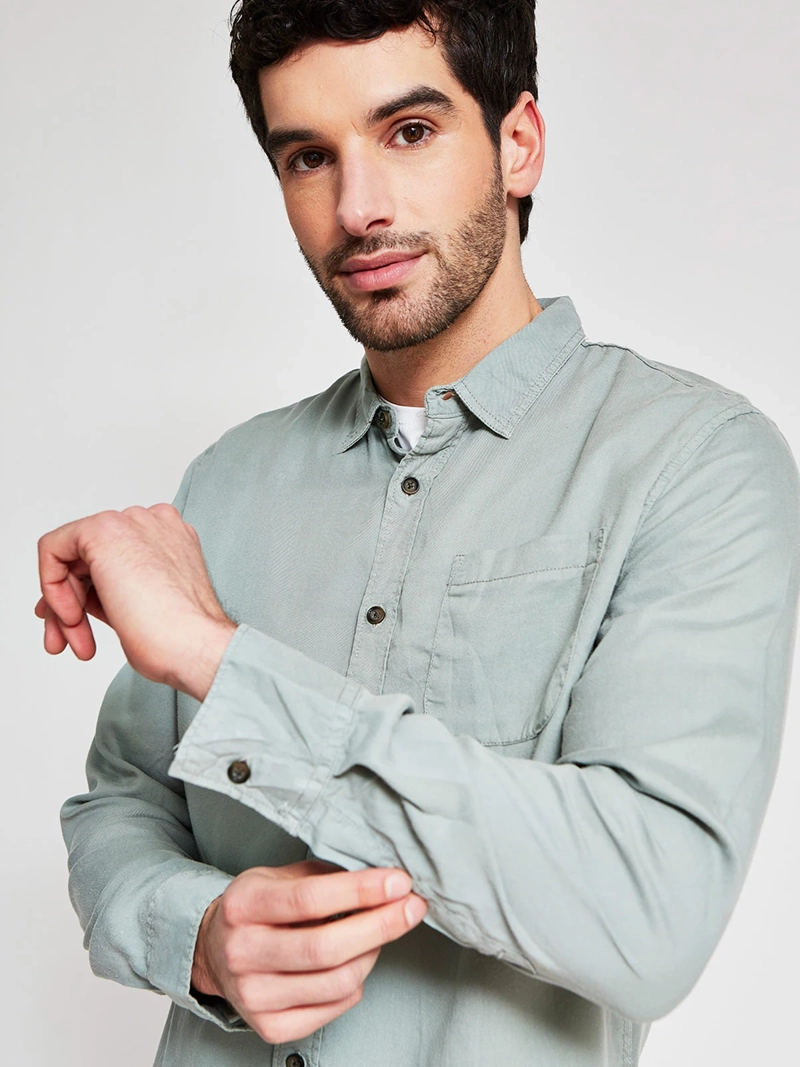CAMISA HOMBRE BARBADOS MANGA LARGA LISA - 3