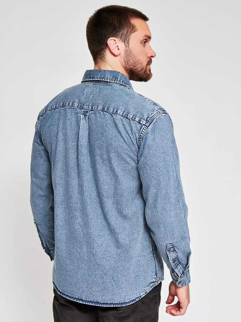 CAMISA HOMBRE BARBADOS ALGODÓN MANGA LARGA DENIM - 2
