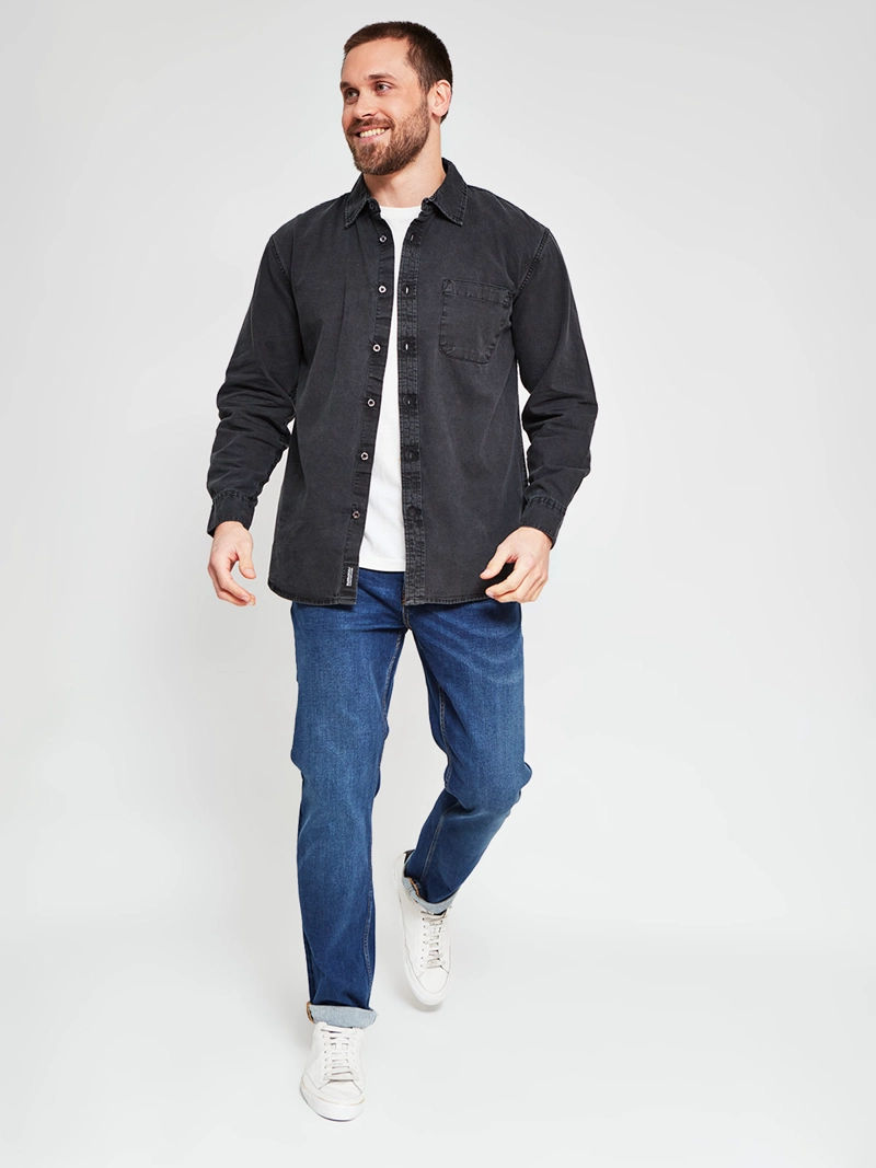 CAMISA HOMBRE BARBADOS ALGODÓN MANGA LARGA DENIM - 4