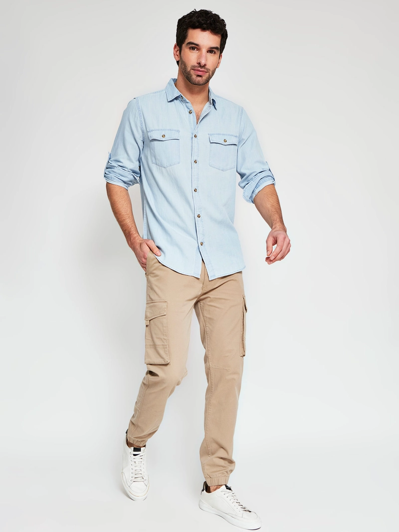 CAMISA HOMBRE ROBERT LEWIS ALGODÓN MANGA LARGA JASPEADA - 4