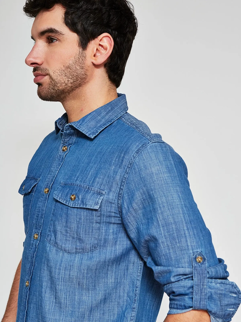 CAMISA HOMBRE ROBERT LEWIS ALGODÓN MANGA LARGA JASPEADA - 3