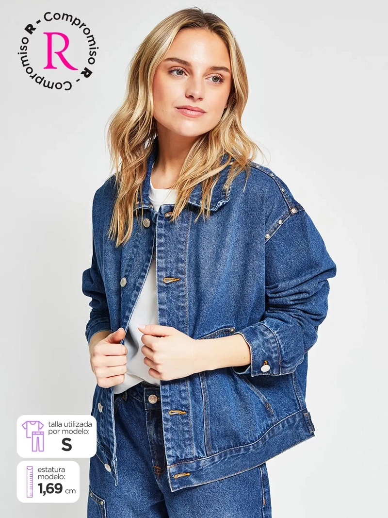 CHAQUETA MUJER BARBADOS ALGODÓN TACHAS - 1