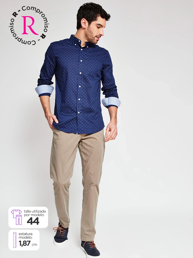 PANTALÓN HOMBRE CACHAREL ALGODÓN CHINO BÁSICO - 1