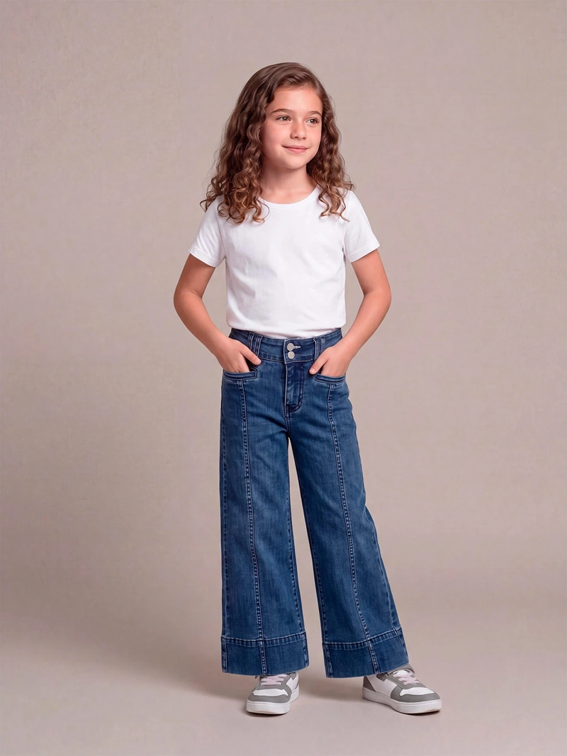JEANS NIÑA HARVEST ALGODÓN WIDE LEG - 1