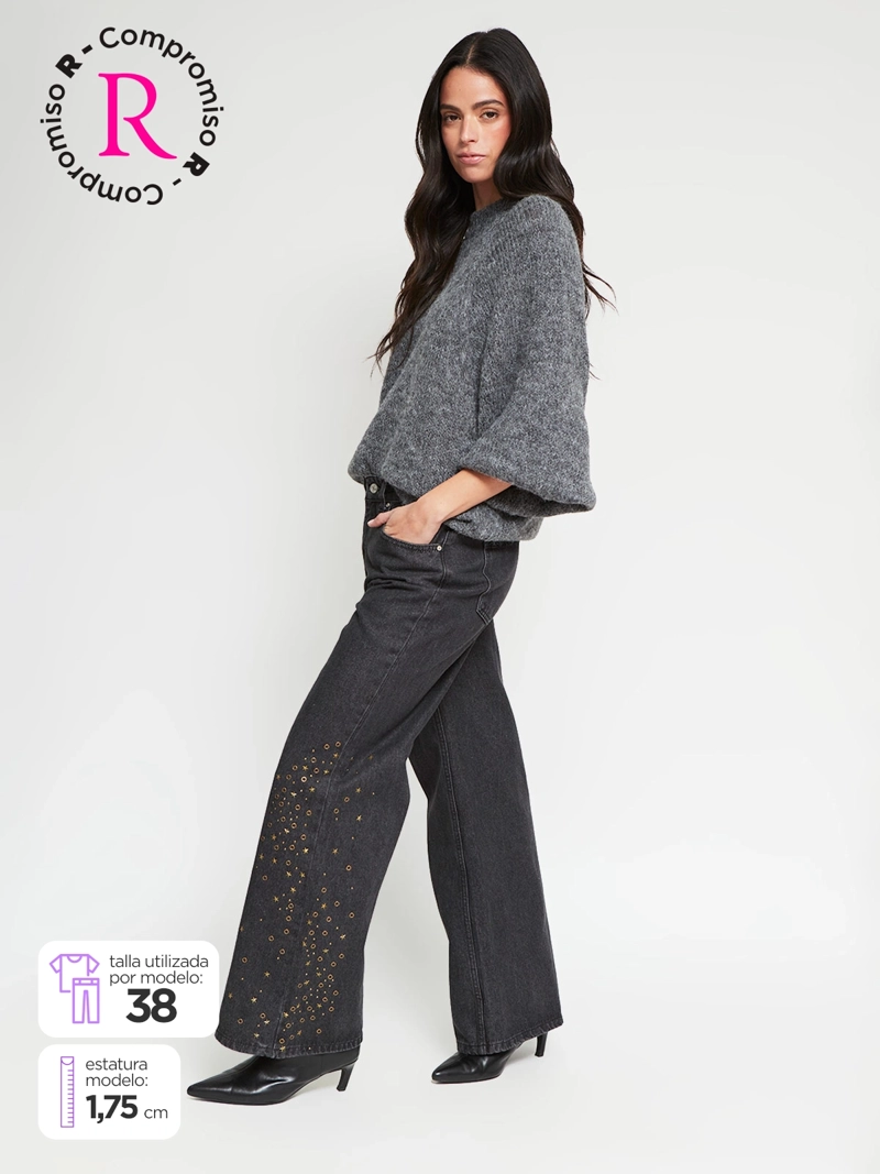 JEANS MUJER INDEX ALGODÓN TACHAS - 1