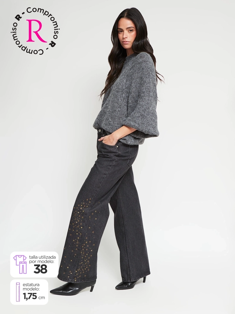 JEANS MUJER INDEX ALGODÓN TACHAS - 1