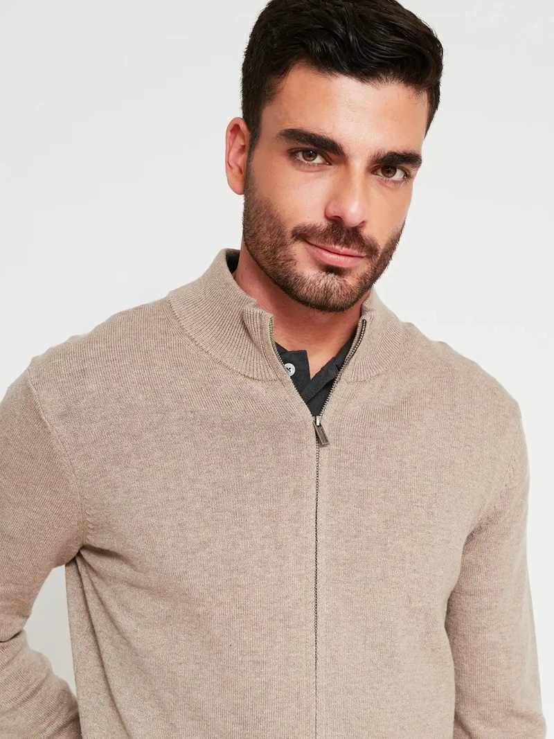 SWEATER HOMBRE CACHAREL ALGODÓN TEXTURA CIERRE - 3