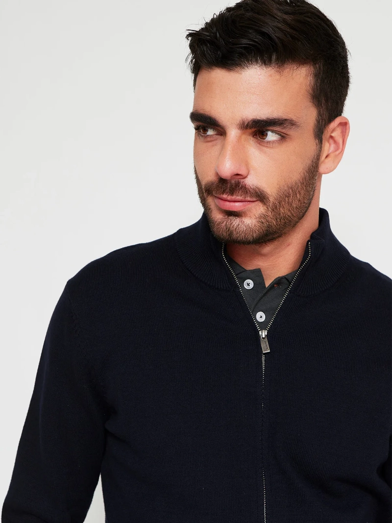 SWEATER HOMBRE CACHAREL ALGODÓN TEXTURA CIERRE - 3