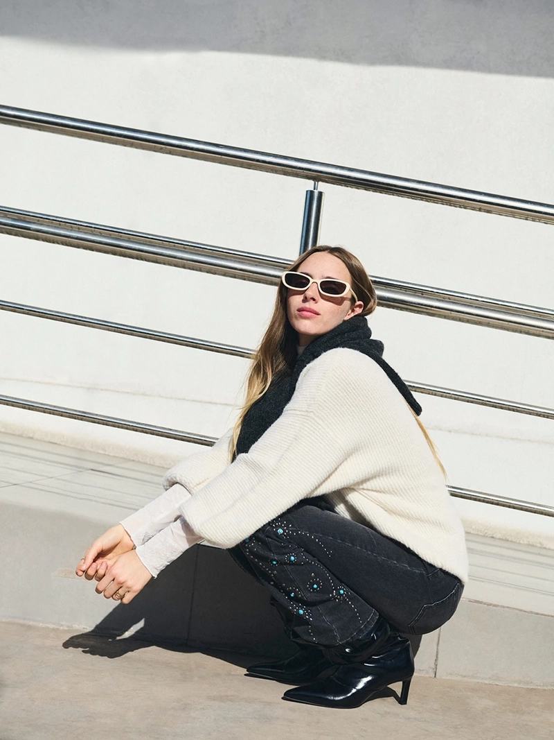 SWEATER MUJER INDEX MANGA LARGA GLOBO - 1