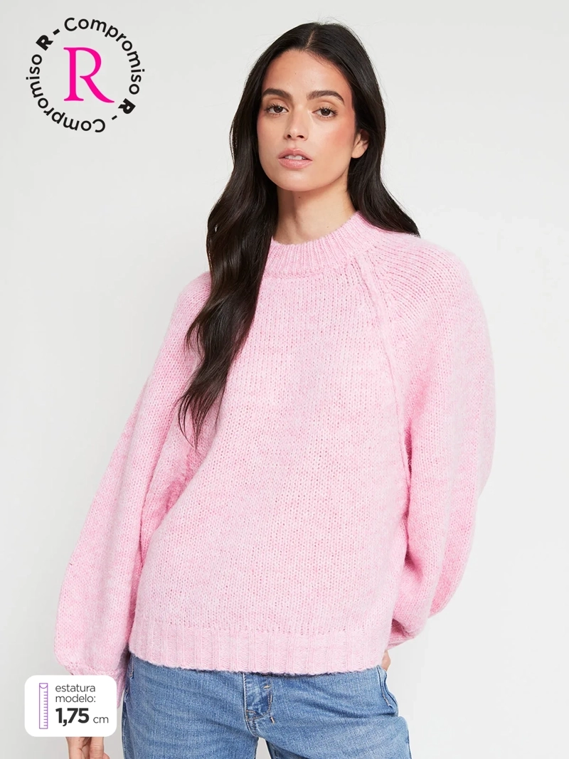 SWEATER MUJER INDEX MANGA LARGA BÁSICO - 1