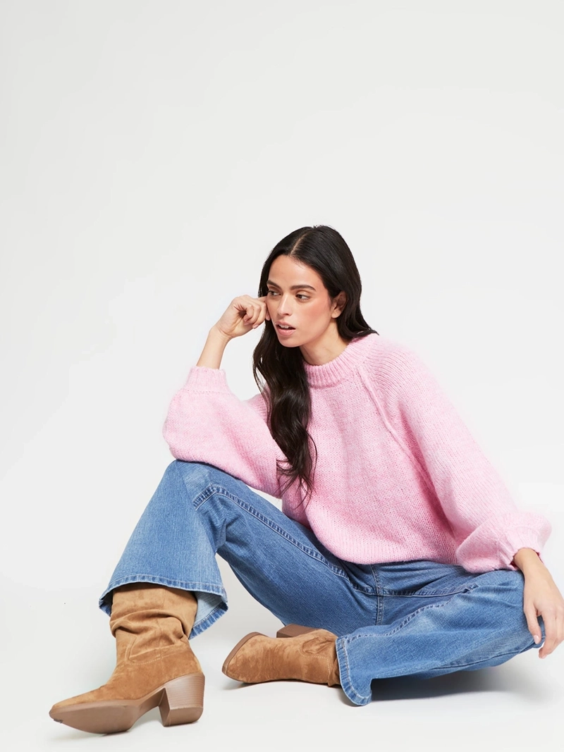 SWEATER MUJER INDEX MANGA LARGA BÁSICO - 4