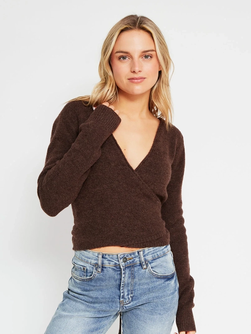 SWEATER MUJER INDEX MANGA LARGA CRUZADO - 2