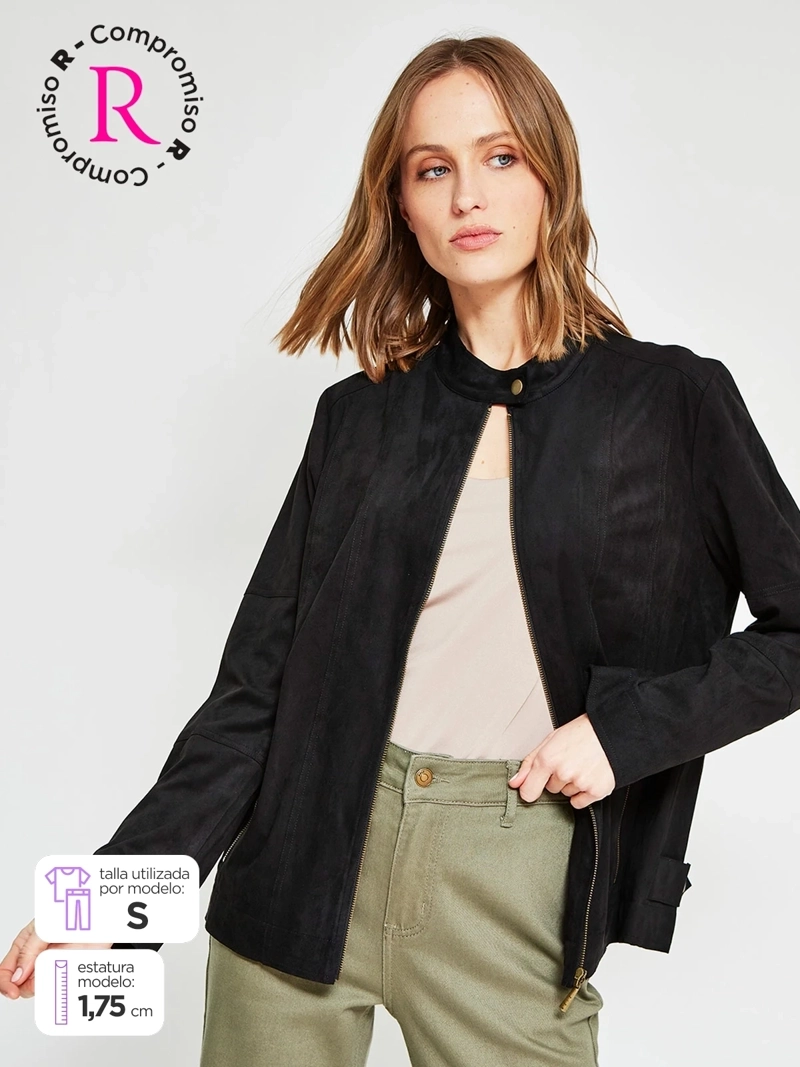 CHAQUETA MUJER AZIZ TIPO SUEDE - 1