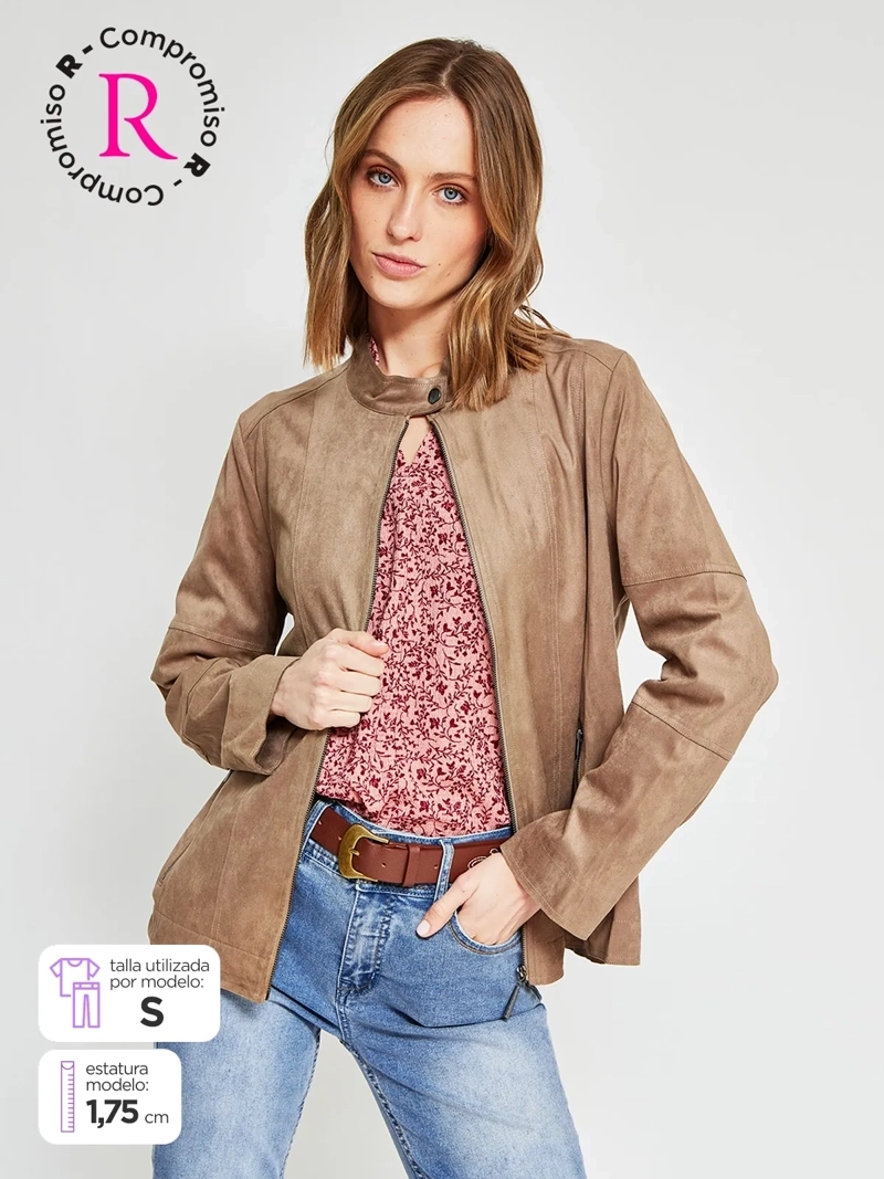 CHAQUETA MUJER AZIZ TIPO SUEDE - 1