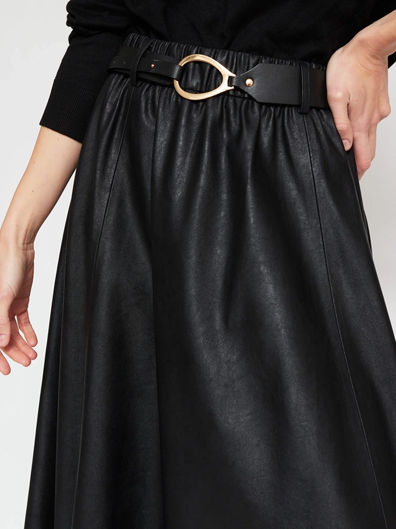 FALDA MUJER MARQUIS MIDI EFECTO PIEL - 5
