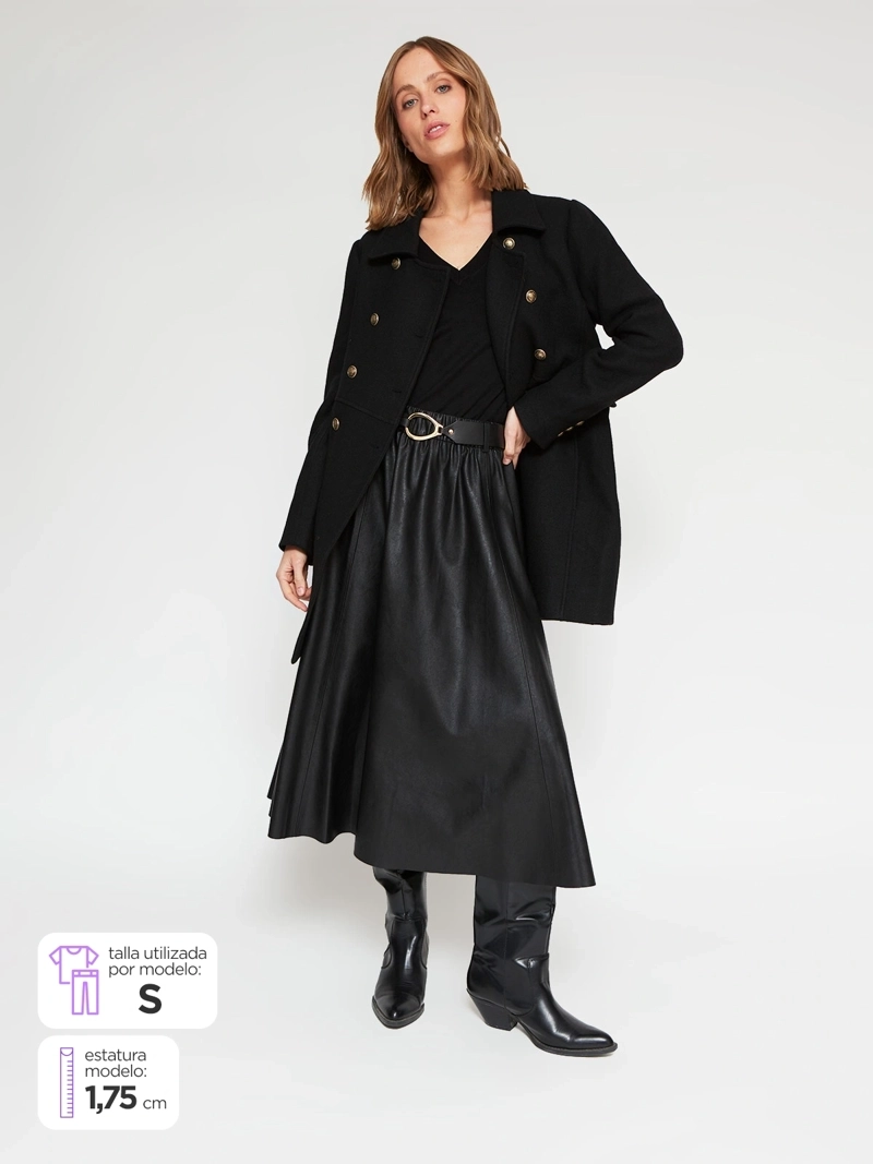 FALDA MUJER MARQUIS MIDI EFECTO PIEL - 2
