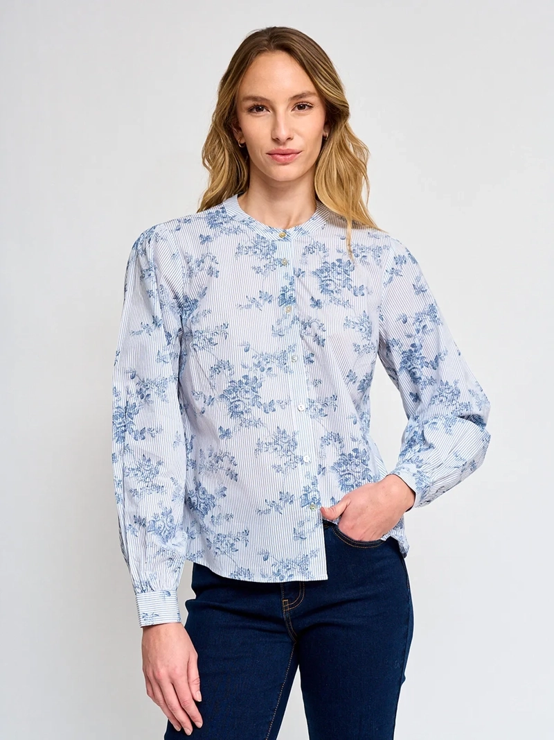 BLUSA MUJER REGATTA ALGODÓN CUELLO MAO MANGA LARGA - 2