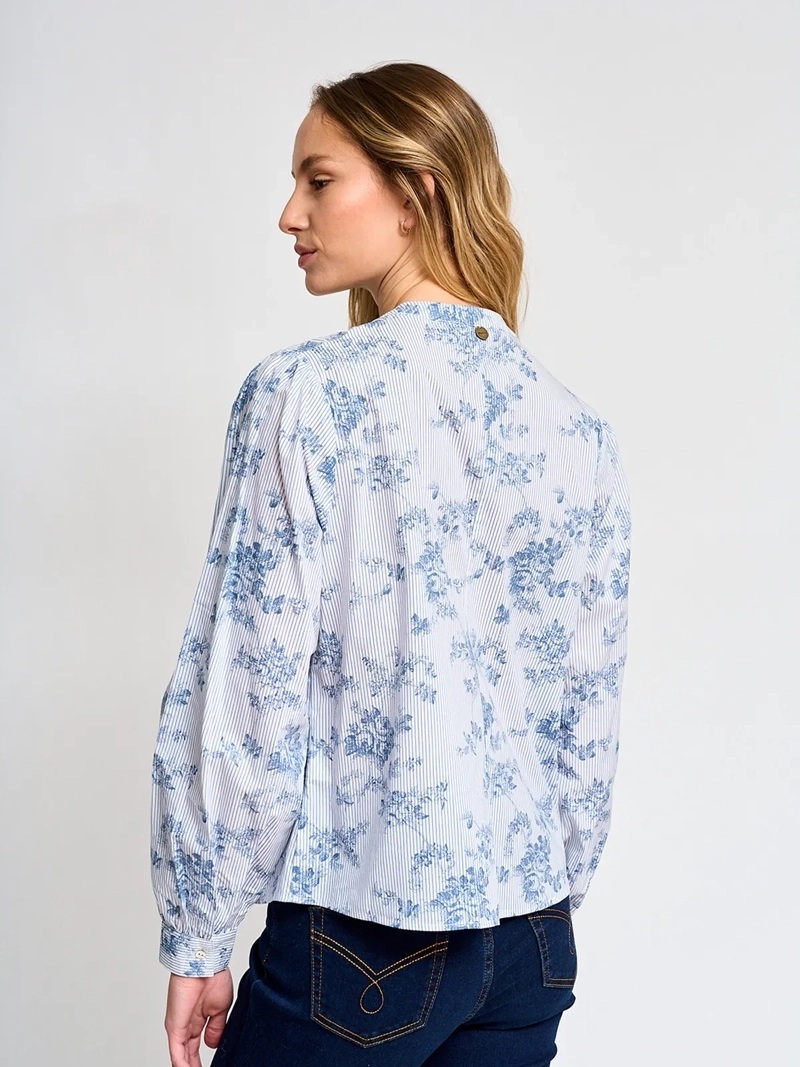 BLUSA MUJER REGATTA ALGODÓN CUELLO MAO MANGA LARGA - 3