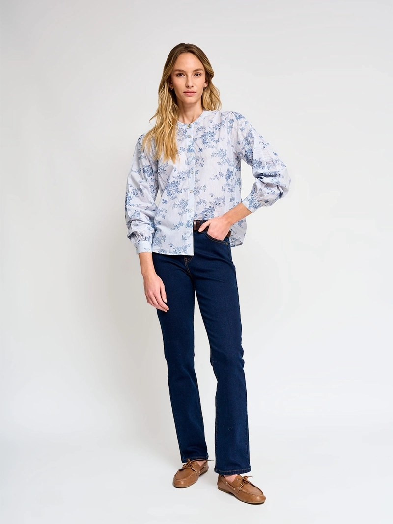 BLUSA MUJER REGATTA ALGODÓN CUELLO MAO MANGA LARGA - 5