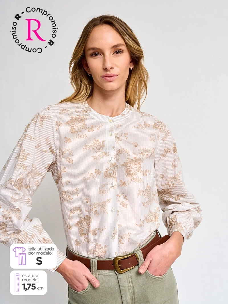 BLUSA MUJER REGATTA ALGODÓN CUELLO MAO MANGA LARGA - 1