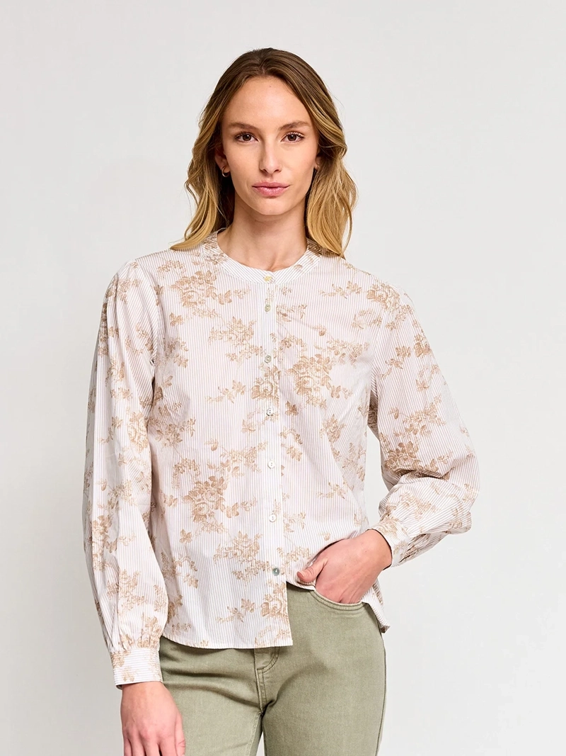 BLUSA MUJER REGATTA ALGODÓN CUELLO MAO MANGA LARGA - 2