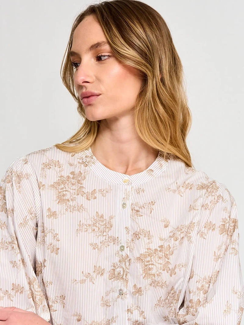 BLUSA MUJER REGATTA ALGODÓN CUELLO MAO MANGA LARGA - 4