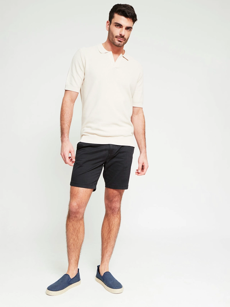POLERA HOMBRE CACHAREL ALGODÓN CUELLO POLO MANGA CORTA TEJIDA - 4