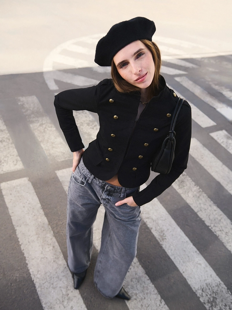 CHAQUETA MUJER INDEX ALGODÓN CORTA DOBLE BOTÓN - 1
