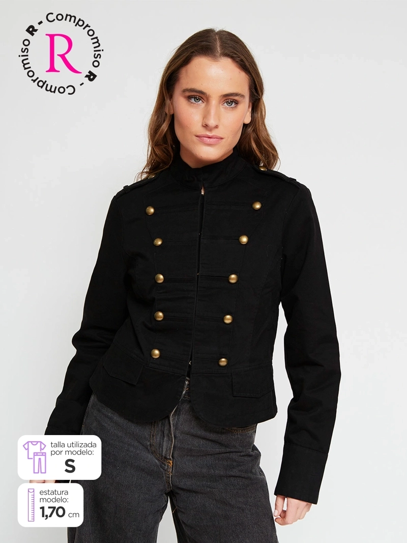 CHAQUETA MUJER INDEX ALGODÓN CORTA DOBLE BOTÓN - 2