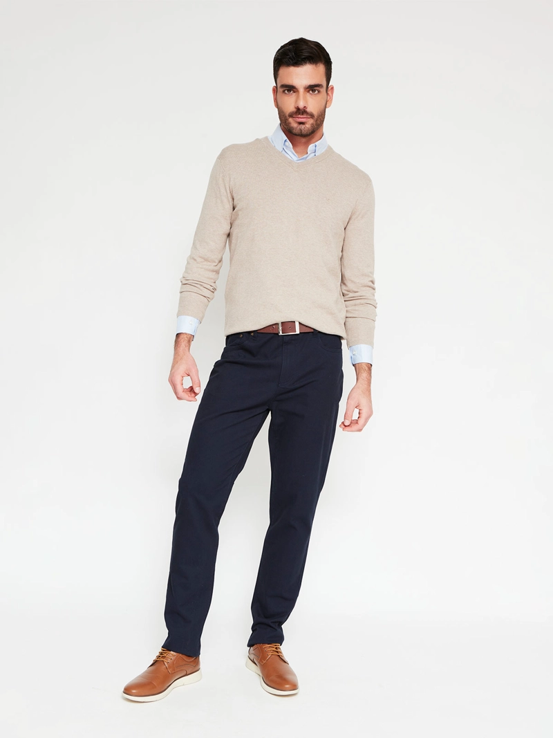 SWEATER HOMBRE CACHAREL ALGODÓN CUELLO EN V - 4